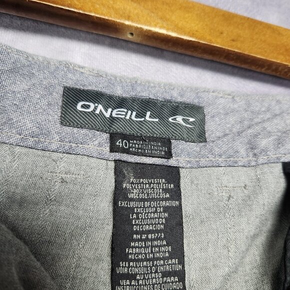 O'Neill Shorts Mens 40 Gray Flat Front Casual Walking Golf Lightweight Polyester - Picture 3 of 11
